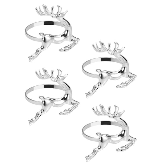Silver Pickup Rings SILENRADAWN Deer Metal Napkin Rings Plated Silver Chic Hotel Table ...
