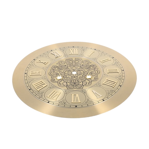 SILENRADAWN Vintage Golden Metal Clock Dial Face Elegant Round DIY Wall Clock Replacement