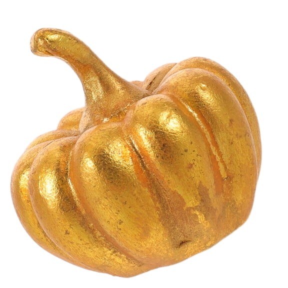 SILENRADAWN Vintage Golden Pumpkin Figurine Alloy Desk Decoration for Fall