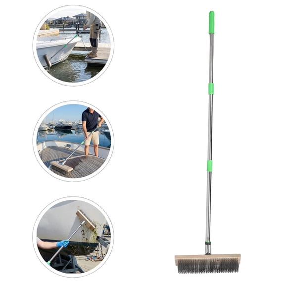 SILENRADAWN Boat Deck Brush Heavy Duty Stainless Steel, Green, for Tough Stains and Rust