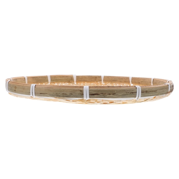 SILENRADAWN Traditional Bamboo Woven Basket Tray for Vegetable Drying and Fruit Display