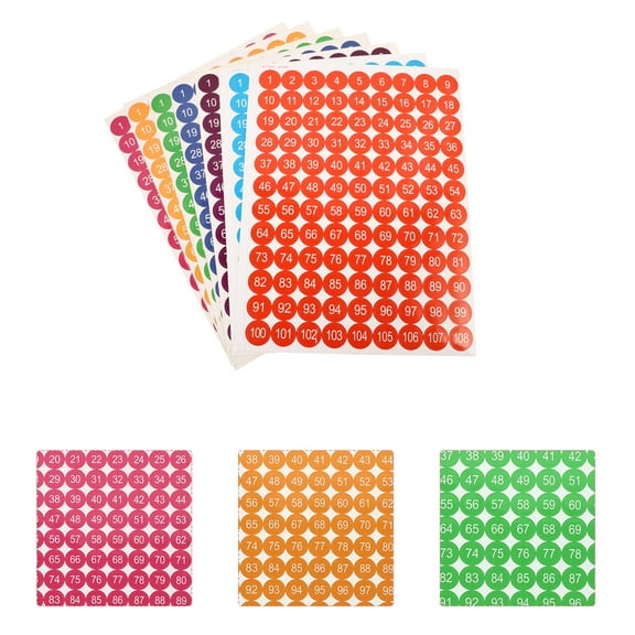 SILENRADAWN Storage Number Stickers 7Sheets Assorted Color For Room Organization