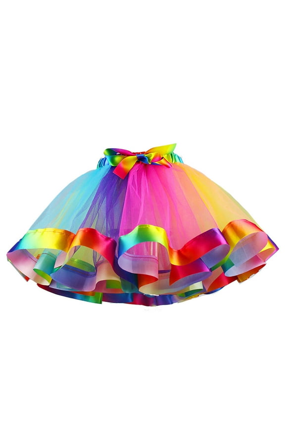 Tutu Skirt Rainbow Gradient Multi Colorful for Dress-up Events and Birthday Celebration
