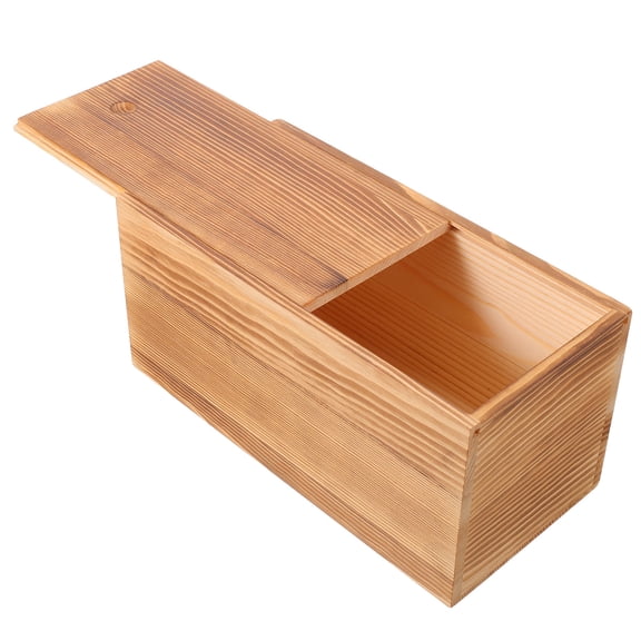 SILENRADAWN wood desktop storage box Light Brown 25*12*12cm Sliding Lid Letter Organizer