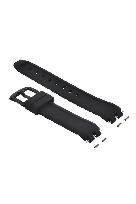 SILICONE RUBBER WATCH BAND STRAP FOR PEBBLE PVD WATCH BLACK BUCKLE BLACK