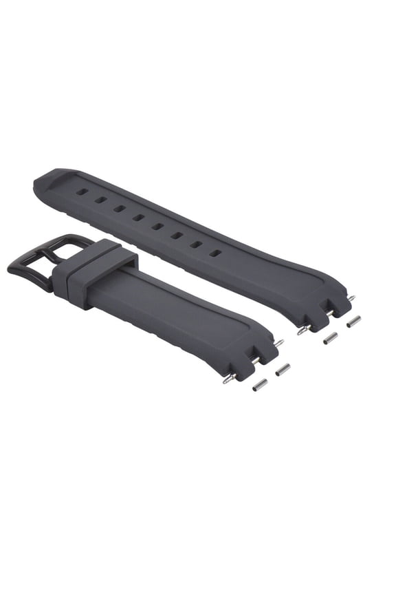 SILICONE RUBBER WATCH BAND STRAP FOR PEBBLE WATCH PVD BLACK BUCKLE GREY