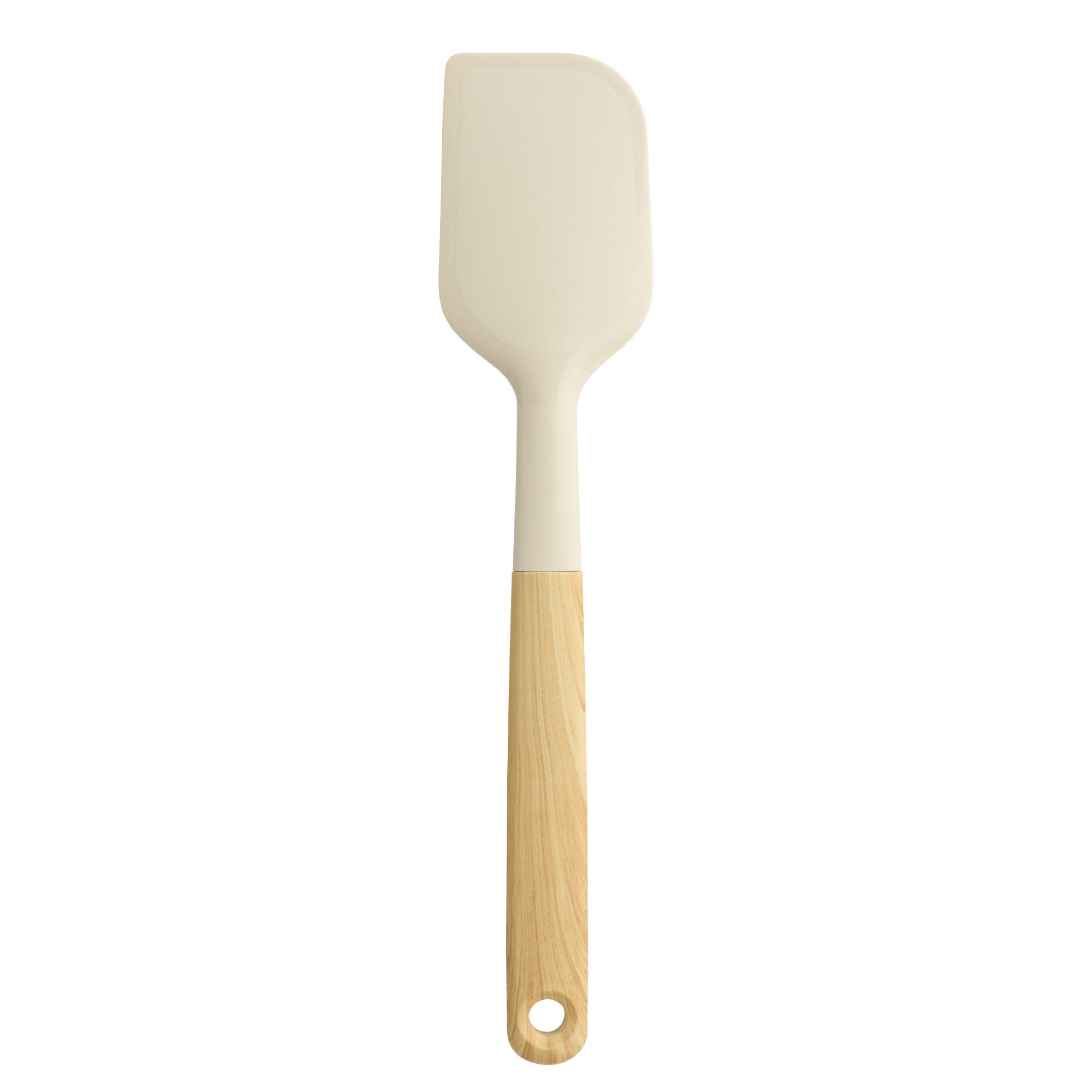 Mainstays Kitchen Spatula, Silicone Head and Faux Bamboo Handle, Light Gray