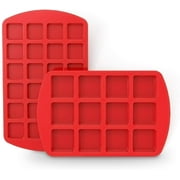 SILIVO Silicone Brownie Pan with Dividers - 2 Pack 12-Cavity Non-Stick Silicone Molds for Brownie Bites, Fudges and Minecraft Cakes