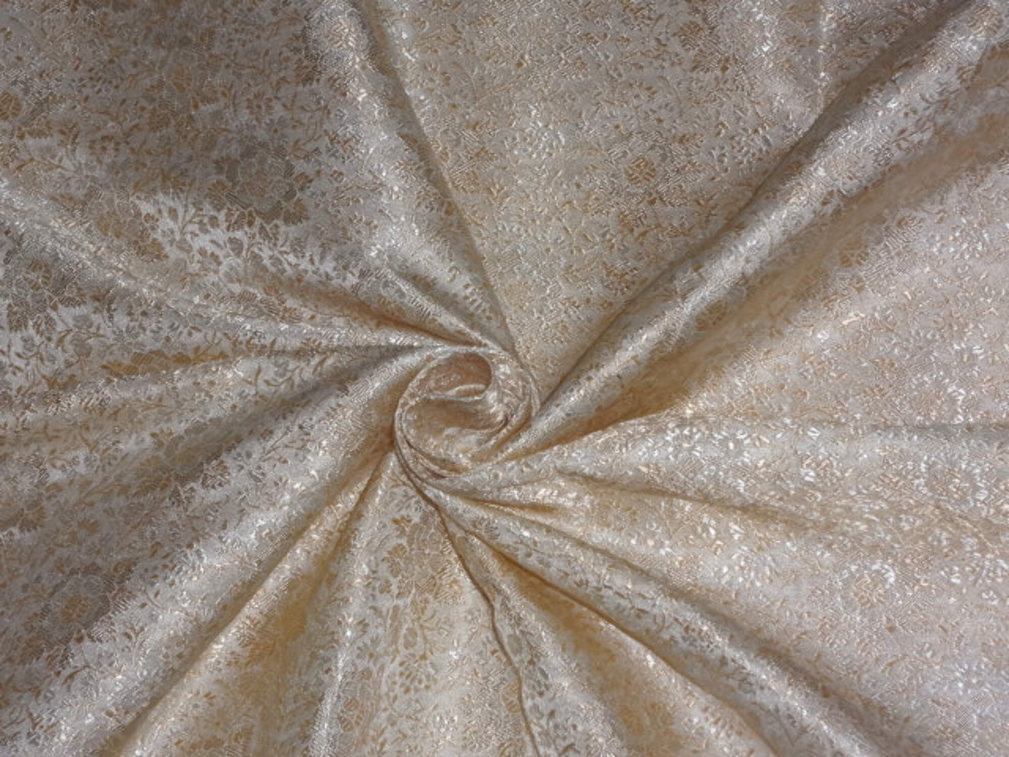 Cream/Silver Silk Brocade JV-1114/1 Fabric main image 0