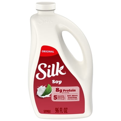Silk Dairy Free, Gluten Free Original Soy Milk, Plant Based Milk Bottle, 96 fl oz