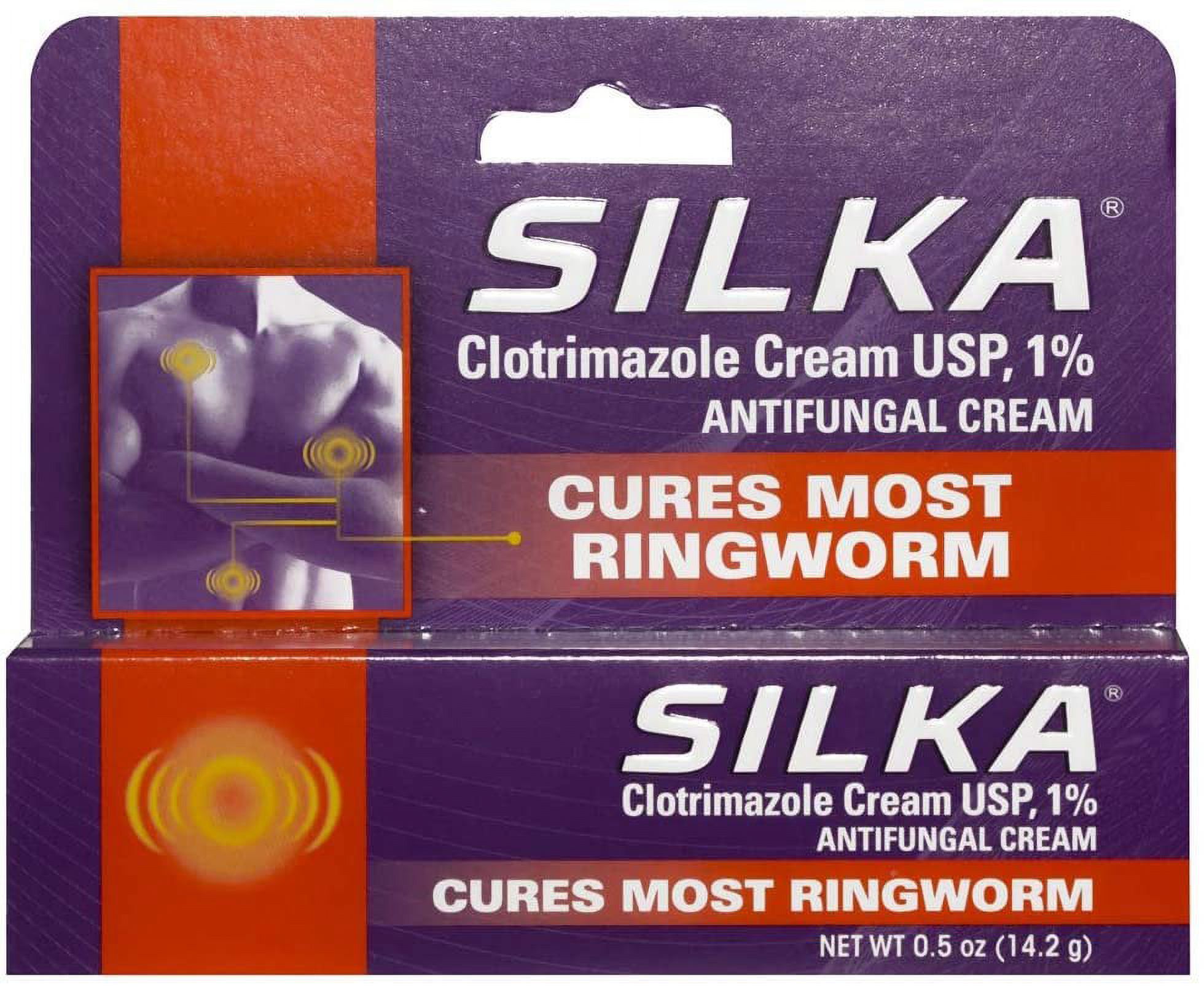 SILKA Ringworm Clotrimazole AntiFungal Cream, 0.5 fluid ounce
