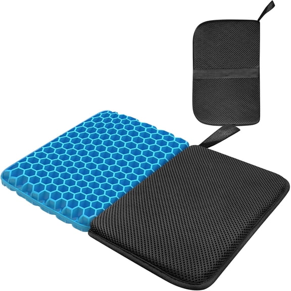 SILKBUT Small Foldable Seat Cushion 1 Inch Thick, Portable Gel Seat Cushion for Pressure Relief, Light Portable Sitting Pillow for Travel, Foldable for Easier Storage