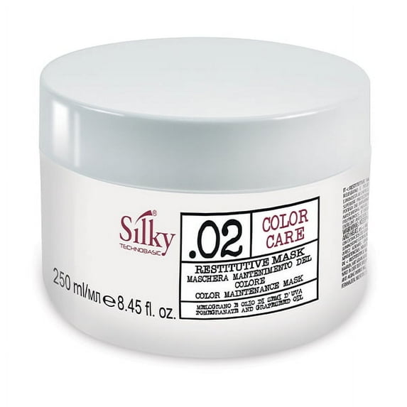 SILKY .02 COLOR CARE RESTITUTIVE MASK | Rich In deep moisturizing Ingredients and Pomegranate Extract for Natural and Shiny Hair (250 ML) 8.45oz