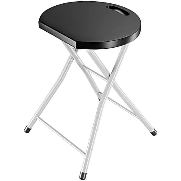 SILKYDRY Folding Stool, 28'' Foldable Counter Bar Stools for Adults Portable with Handle, Heavy Duty Metal Collapsible Stool Chair Barstools for Kitchen, Outdoor & Camping, 330 lbs Capacity