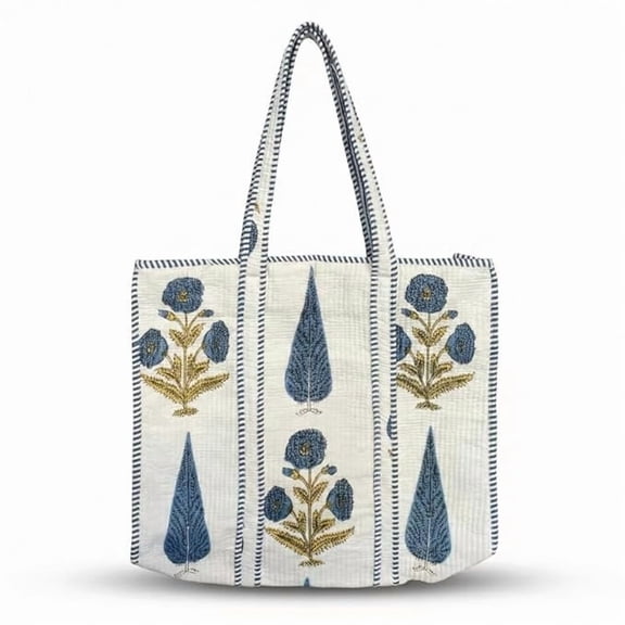 SILLY COMFORT Cotton Canvas Tote Bag 6 Ltr Floral Print Handbag