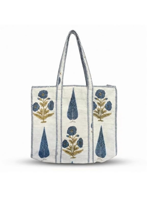 Cotton Canvas Tote Bag 6 Ltr Floral Print Handbag