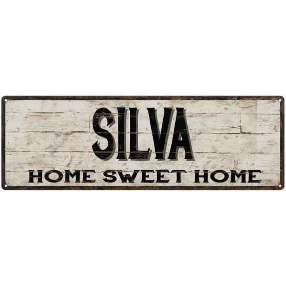 SILVA Rustic Home Sweet Home Sign Gift 6x18 Metal Decor 206180084214