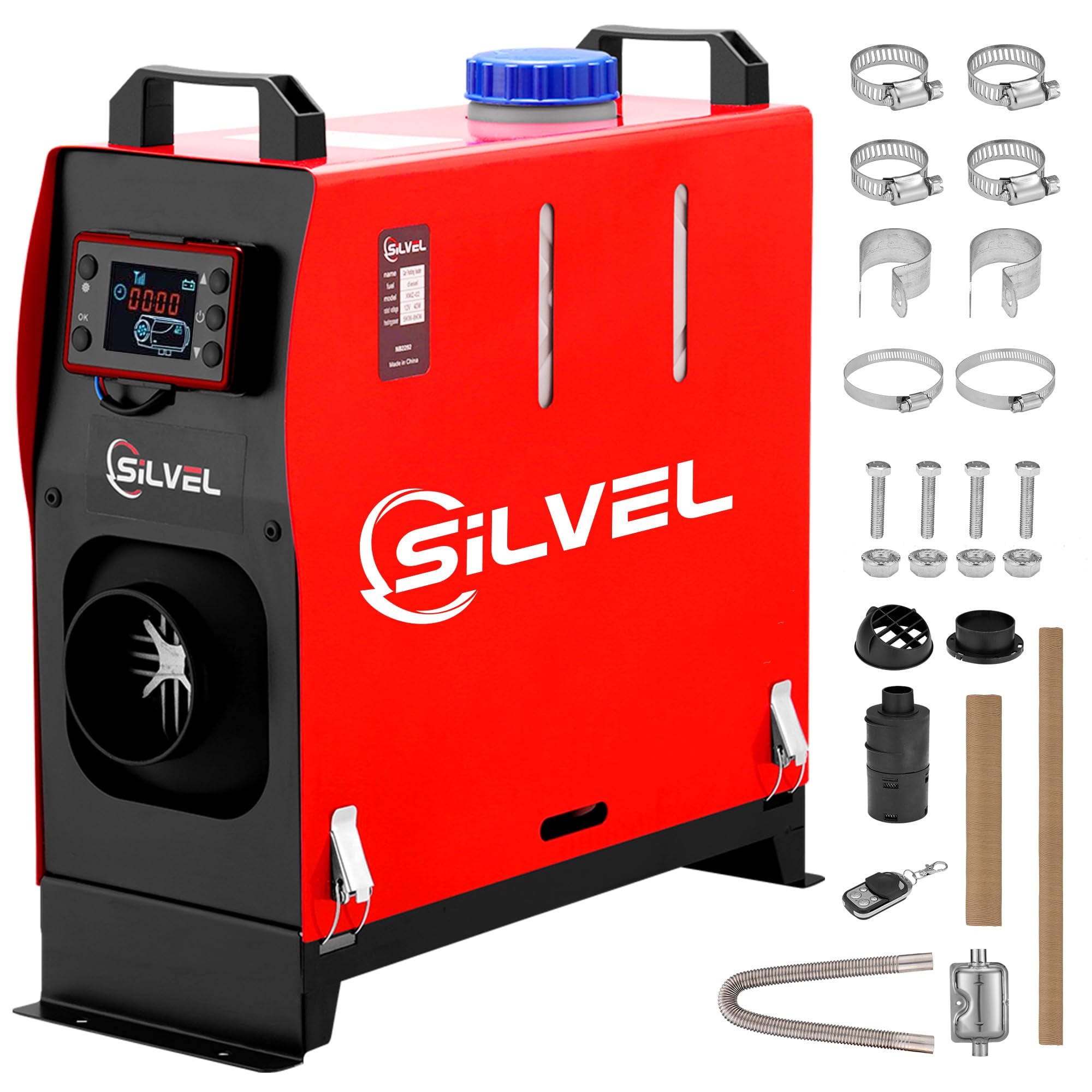 SILVEL 12V 8KW Diesel Heater, AllinOne Diesel Air Heater, Portable Diesel Heater with LCD