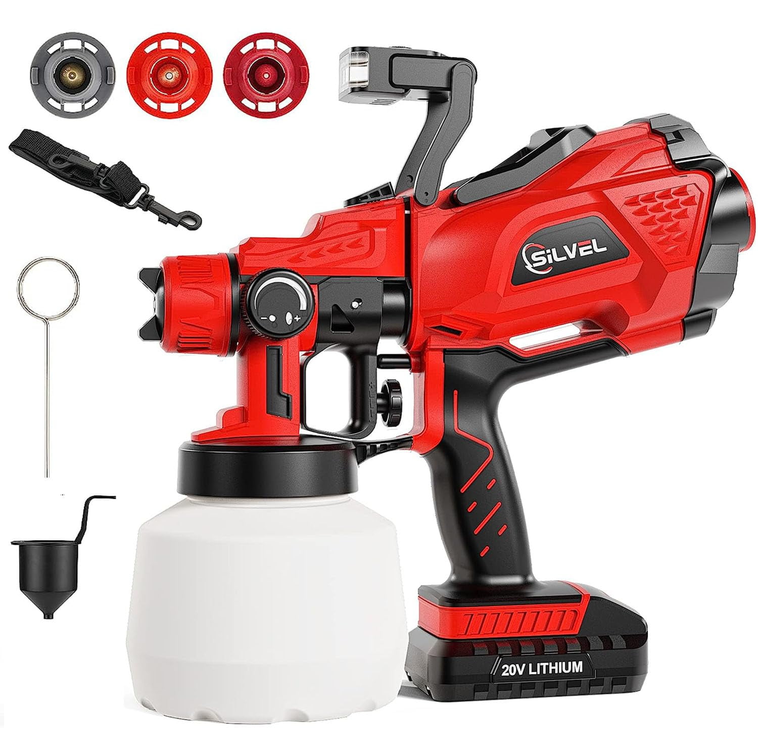 SILVEL Cordless Paint Sprayer, 20V Battery Paint Sprayer with 3 Copper