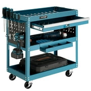 SILVEL 3 Tier Rolling Tool Cart with Drawers, 330 lbs Metal Utility Tool Organizer with Wheels