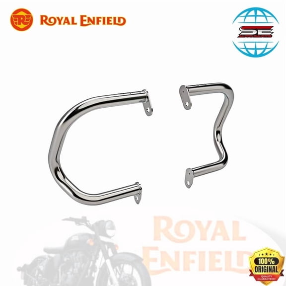 SILVER COMPACT ENGINE GUARDS FOR ROYAL ENFIELD INTERCEPTOR 650 & CONTINENTAL GT 650
