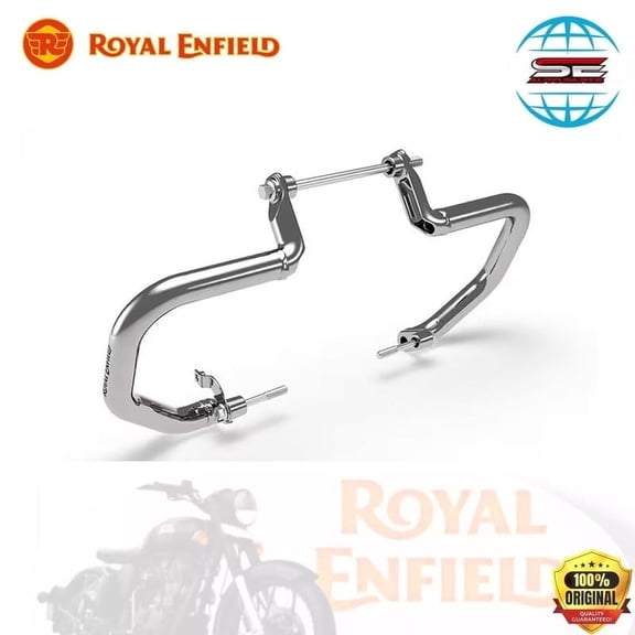 SILVER COMPACT ENGINE GUARDS FOR ROYAL ENFIELD SUPER METEOR 650 SHOTGUN 650