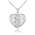 thumbnail image 1 of SILVER FILIGREE HEART "S" INITIAL CZ PENDANT NECKLACE :  Pendant with 20" chain, 1 of 1