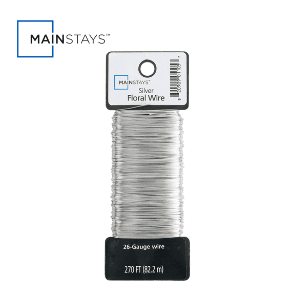 Mainstays 26 Gauge Silver Floral Wire, 270 Feet