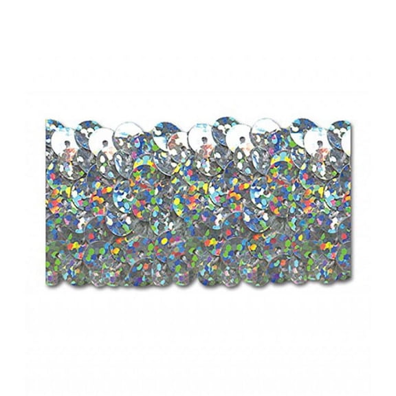 SILVER HOLOGRAM 1-1/4 INCH STRETCH SEQUIN