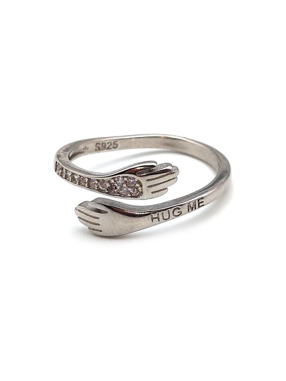 SILVER HUG ME RING FOR HER