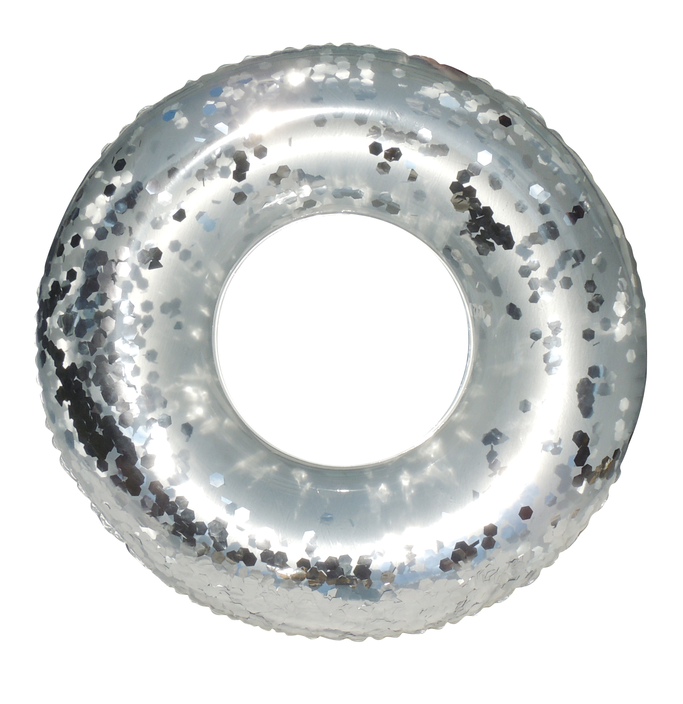 SILVER ONE Gaint Glitter Ring Luxury Adult/Kids Outdoor Inflatable Swimming Pool Water Raft Party Float Ride on Beach Toy | Summer Lounge Floatie - image 1 of 5