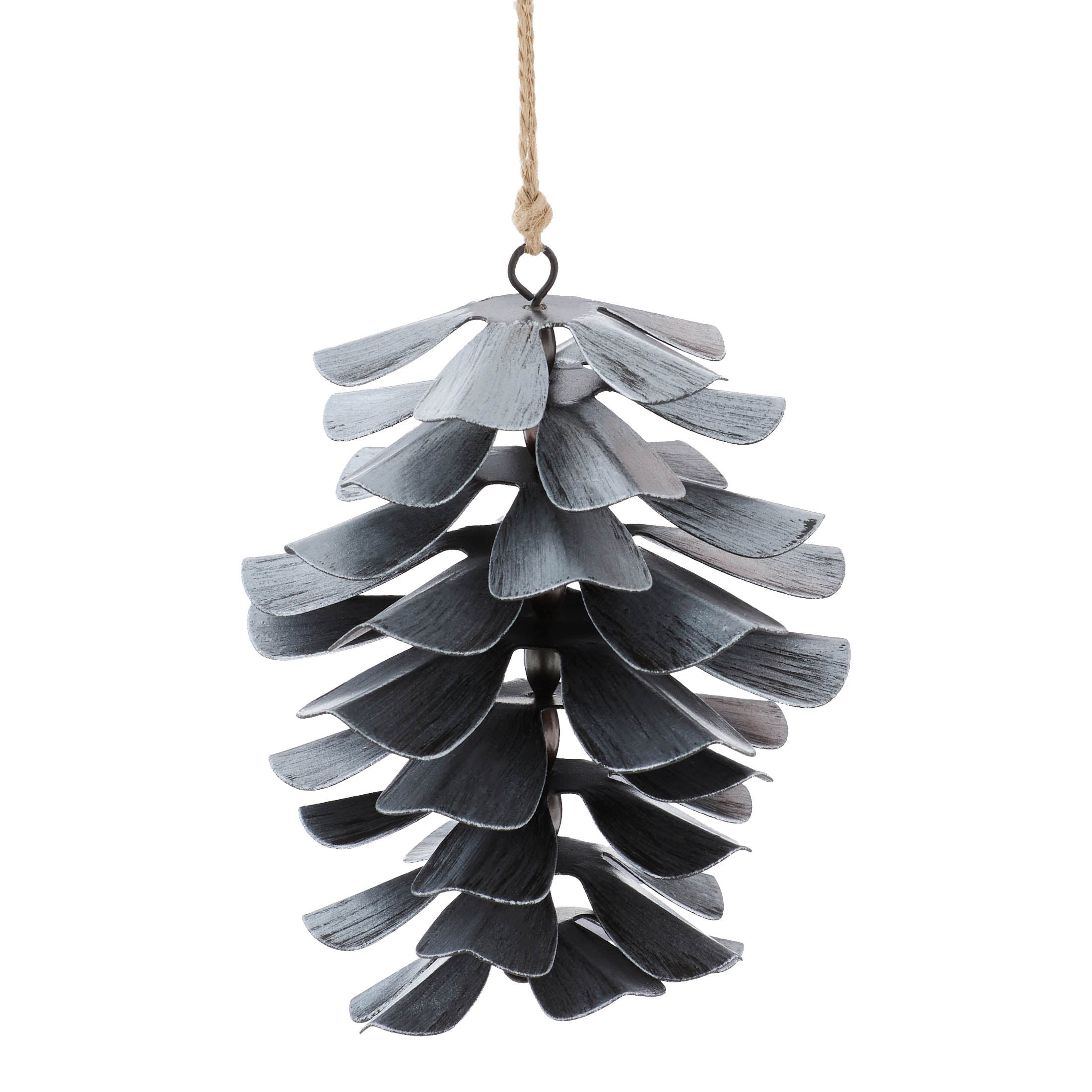 Silver Metal Pinecone Christmas Ornament, 4.3", by Holiday Time