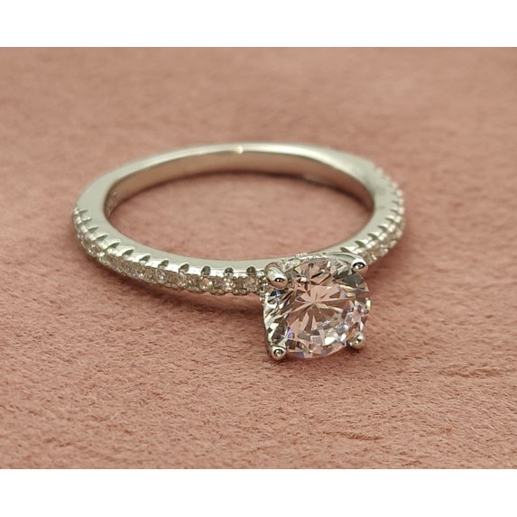 SILVER SOLITAIRE RING FOR HER