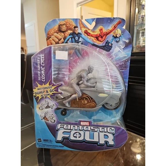 SILVER SURFER: 6.5" Cosmic Cycle Figure Fantastic Four Bump & Go Action, 2007