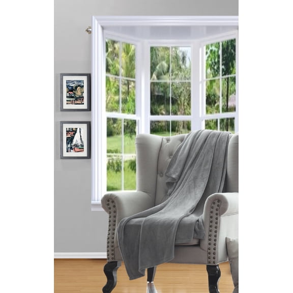 Gorgeous Home Linen Silver Easy Travel Soft Throw Bed Small Blanket