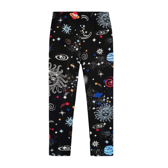SILVERCELL 1-11T Girls Casual Leggings Cartoon Printed Tie Dye Stretch Pants Tights Autumn Clothes Leggings