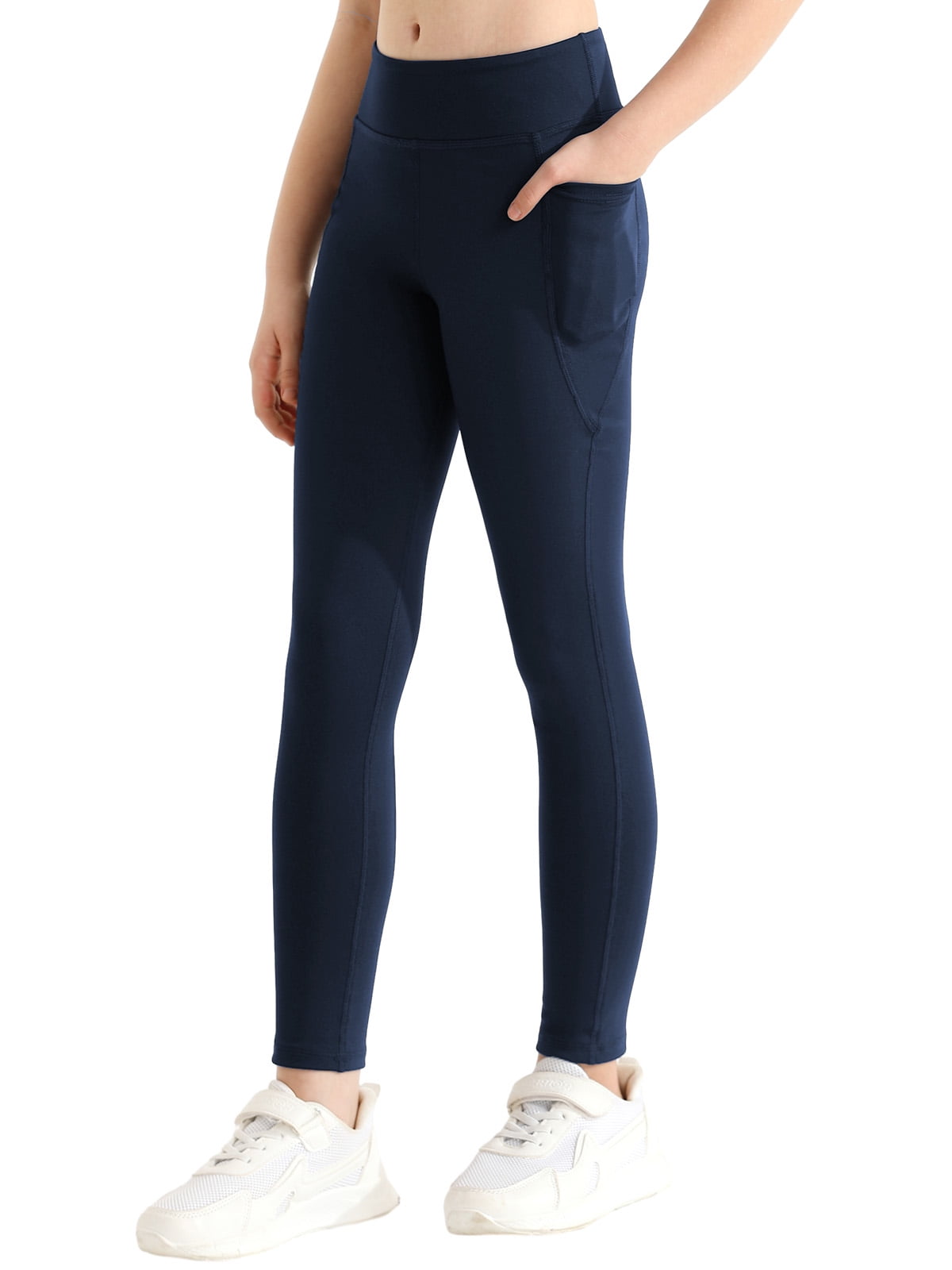 SILVERCELL 1 2 3 Pack Little Girls Athletic Leggings Teens Big Girl Running Dance Yoga Pants Tights with Pockets Size 4 15 Years Walmart