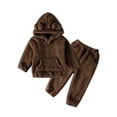 thumbnail image 1 of SILVERCELL 1-5T Toddler Boys Girls Fleece Pants Hoodie Tops Set Kids Baby Winter Warm Bear Hooded Sweatshirt Sweatpants 2Pcs Tracksuit Outfits Set, 1 of 7