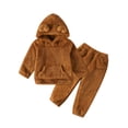 thumbnail image 1 of SILVERCELL 1-5T Toddler Boys Girls Fleece Pants Hoodie Tops Set Kids Baby Winter Warm Bear Hooded Sweatshirt Sweatpants 2Pcs Tracksuit Outfits Set, 1 of 7