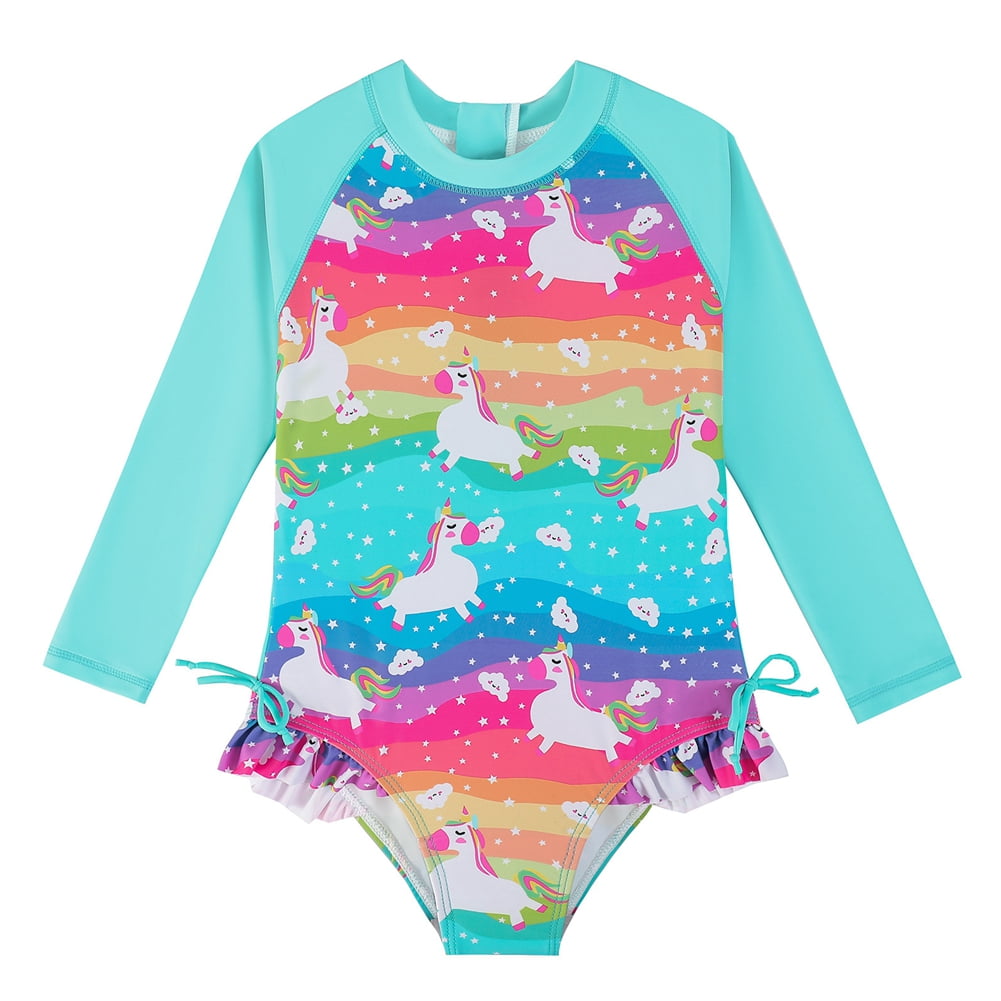 SILVERCELL 12M5T Toddler Girls Onepiece Swimsuits Rash Guards Kids
