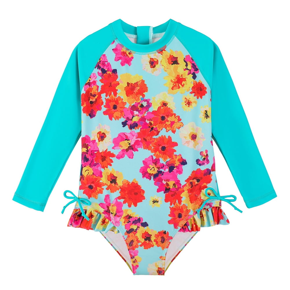 SILVERCELL 12M5T Toddler Girls Onepiece Swimsuits Rash Guards Kids