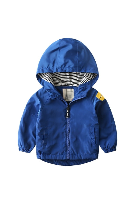 12M-6T Toddler Boys Cartoon Hooded Coats Jackets Kids Zipper Blazer Windbreaker Outerwear