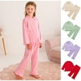 thumbnail image 1 of SILVERCELL 12M-6T Toddler Girls Button-Down Cotton Pajamas Set 2PCS Shirt and Pants Sleepwear Winter Fall PJs Gift for Kids, 1 of 8