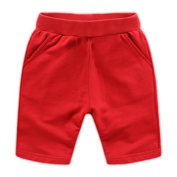 SILVERCELL 2-10Y Boys Girls Casual Cotton Shorts Toddler Kids Solid Color Half Pants (Without Drawstring)