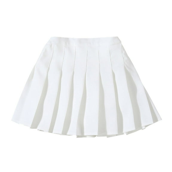 SILVERCELL 2-12Y Girls Pleated Skirt Kids A-Line Solid Skirts Casual Sport Preppy Uniform Mini Skirts