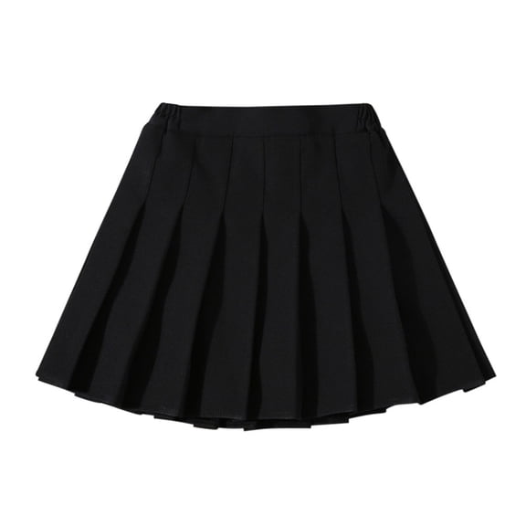 SILVERCELL 2-12Y Girls Pleated Skirt Kids A-Line Solid Skirts Casual Sport Preppy Uniform Mini Skirts