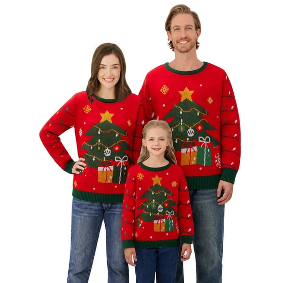 SILVERCELL 2-7T Toddler Boys Girls Christmas Sweater Kids Long Sleeve Ugly Christmas Sweaters Knitted Pullover Tops