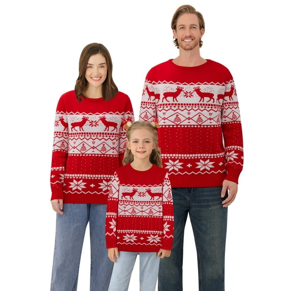 SILVERCELL 2-7T Toddler Boys Girls Christmas Sweater Kids Long Sleeve Ugly Christmas Sweaters Knitted Pullover Tops