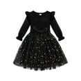thumbnail image 1 of SILVERCELL 2-7T Toddler Girls Christmas Velvet Twirl Tutu Dresses, Little Girl Casual Ruffled Sleeve Swing A-Line Skater Party Dress, 2-7 Years, 1 of 7