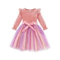 thumbnail image 1 of SILVERCELL 2-7T Toddler Girls Christmas Velvet Twirl Tutu Dresses, Little Girl Casual Ruffled Sleeve Swing A-Line Skater Party Dress, 2-7 Years, 1 of 7
